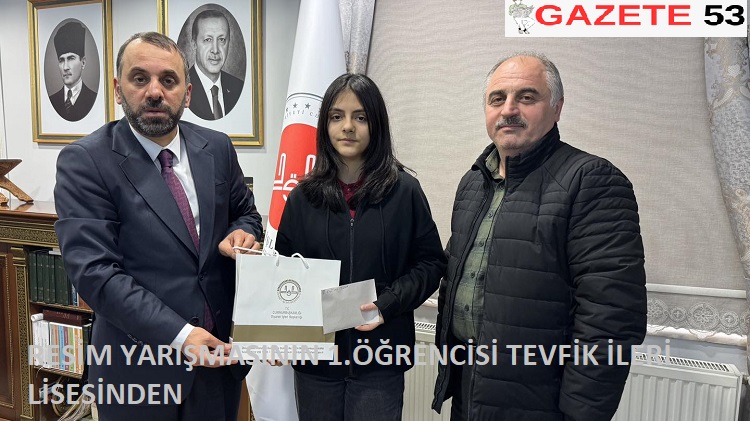18 MART ÇANAKKALE ŞEHİTLERİ ANISINA YAPILAN RESİM YARIŞMASININ 1.ÖĞRENCİSİ TEVFİK İLERİ LİSESİNDEN