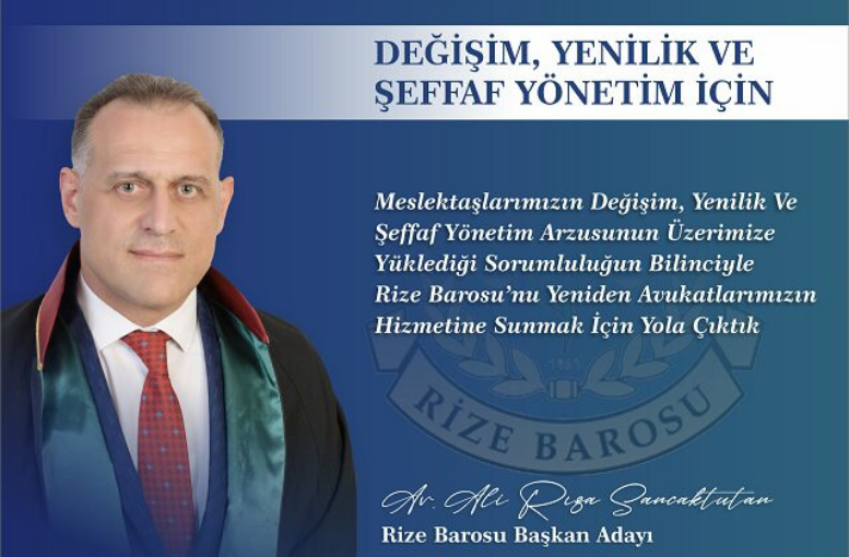 Avukat Ali Rıza Sancaktutan; Tüm meslektaşlarımın desteğini bekler, saygılarımı sunarım”