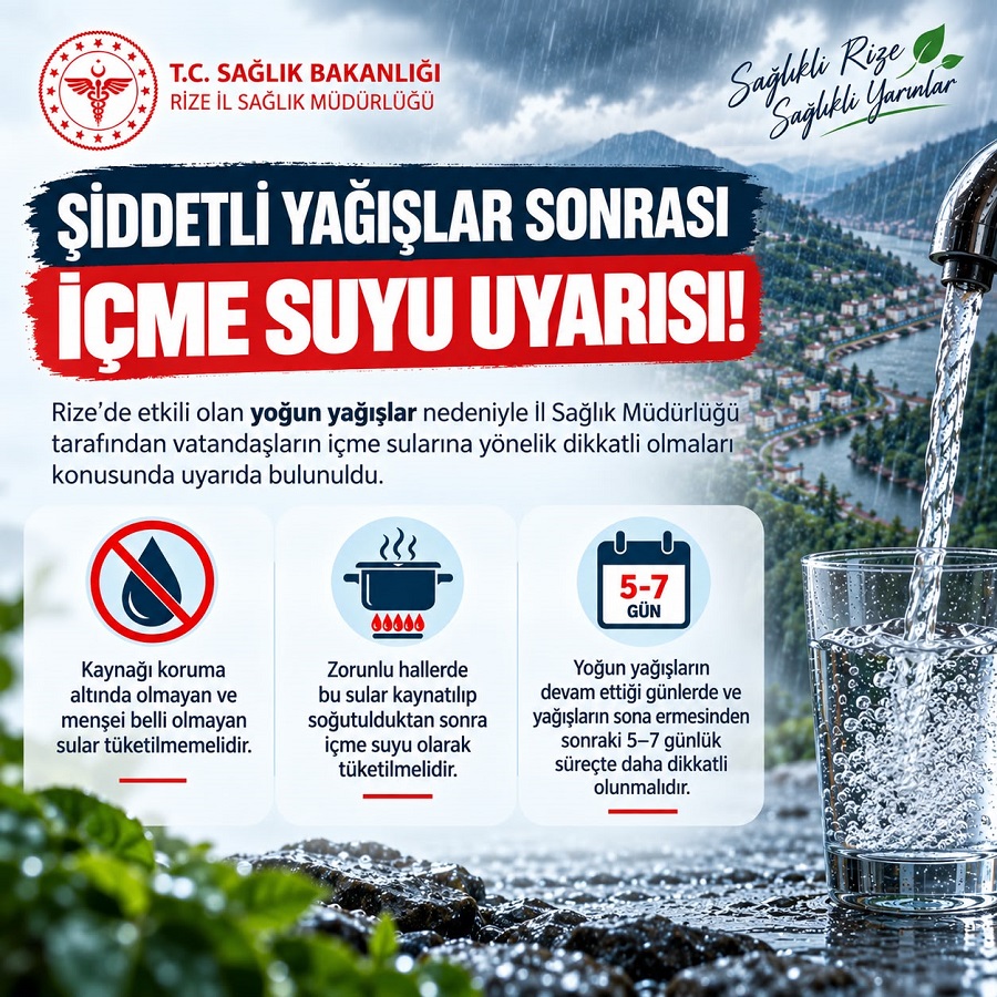 ŞİDDETLİ YAĞIŞLAR SONRASI İÇME SUYU UYARISI!